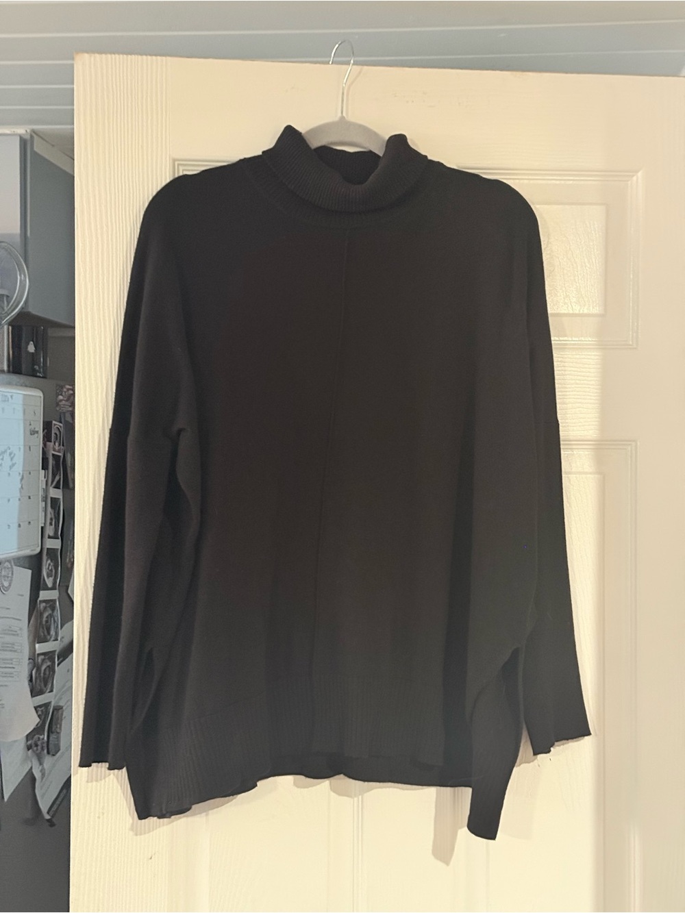 Lilla P Black Relaxed Turtleneck Sweater